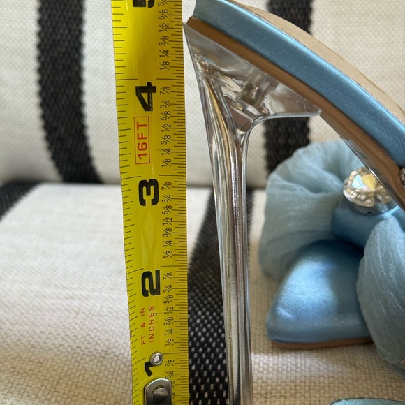 EGO Blue Heels with Bow and Rhinestone Accent - Picture 6 of 15